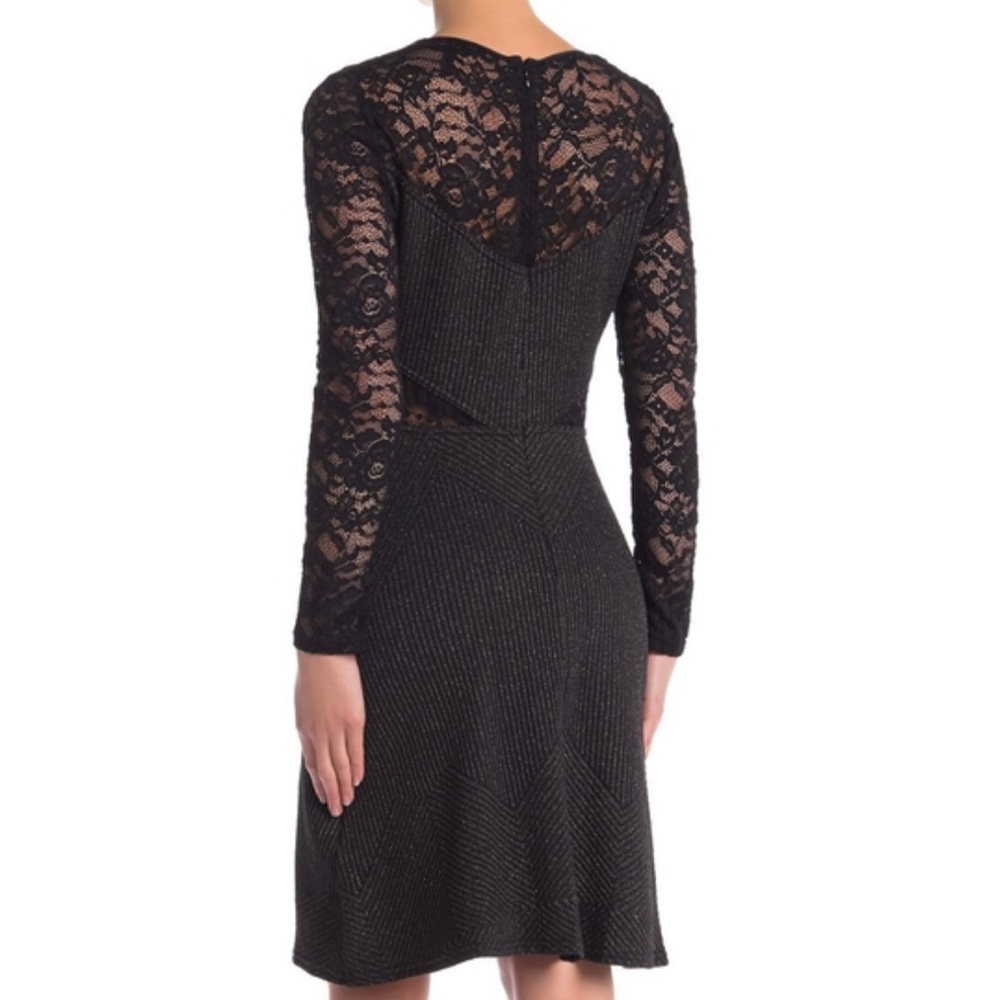 BCBGMAXAZRIA Beautiful Black&Gold Iridescent Dress - Picture 2 of 8